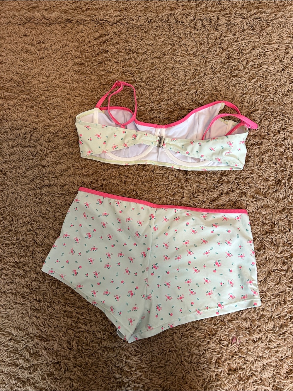 Musera mint and pink two piece boy short bikini size large - Picture 4 of 5